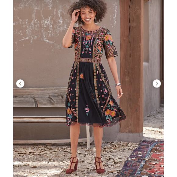 Sundance Roxanna Mesh Boho Pattern Dress - Picture 2 of 7